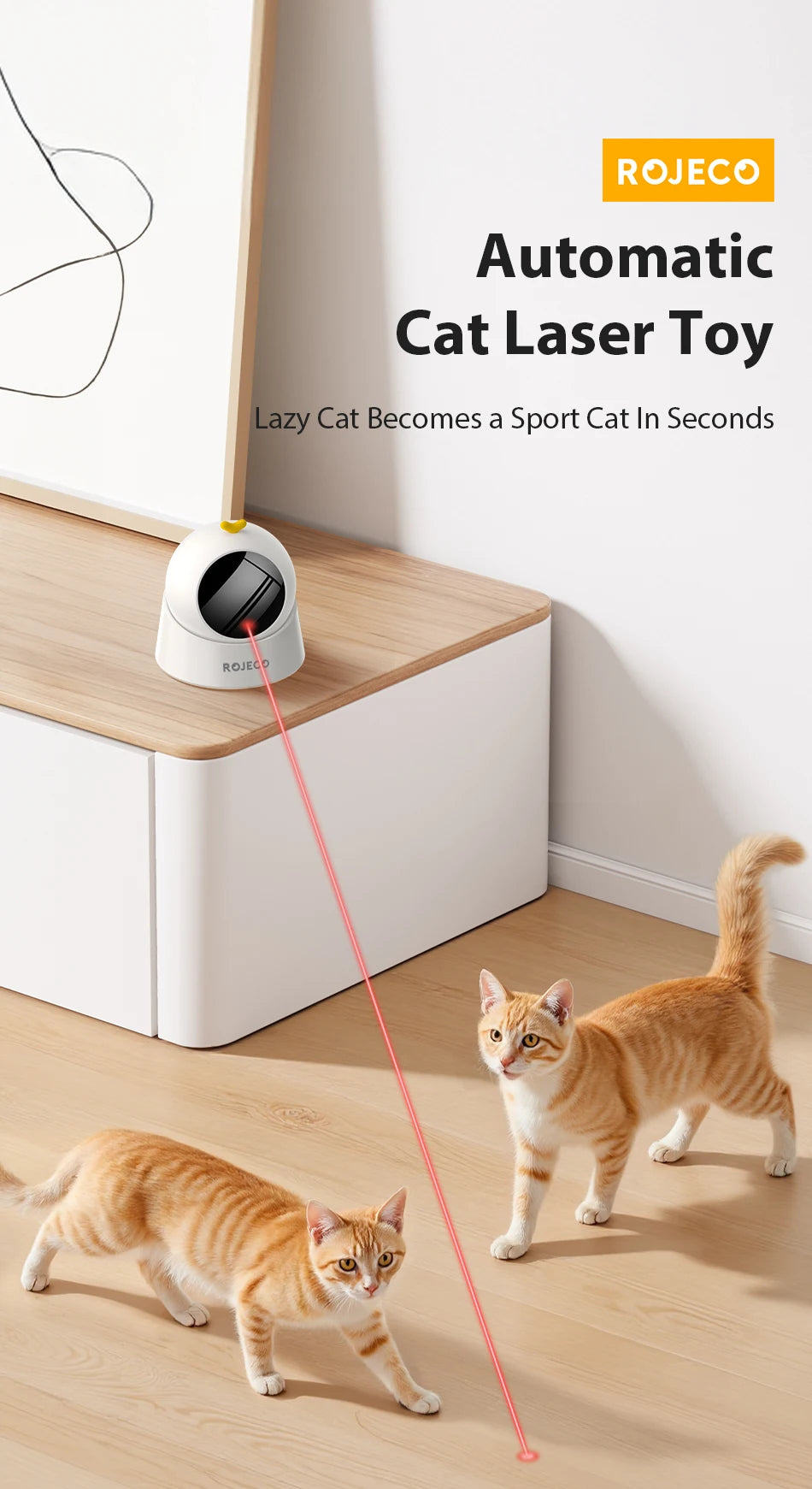 Automatic Laser Cat Toy — USB Rechargeable Interactive Cat Exercise