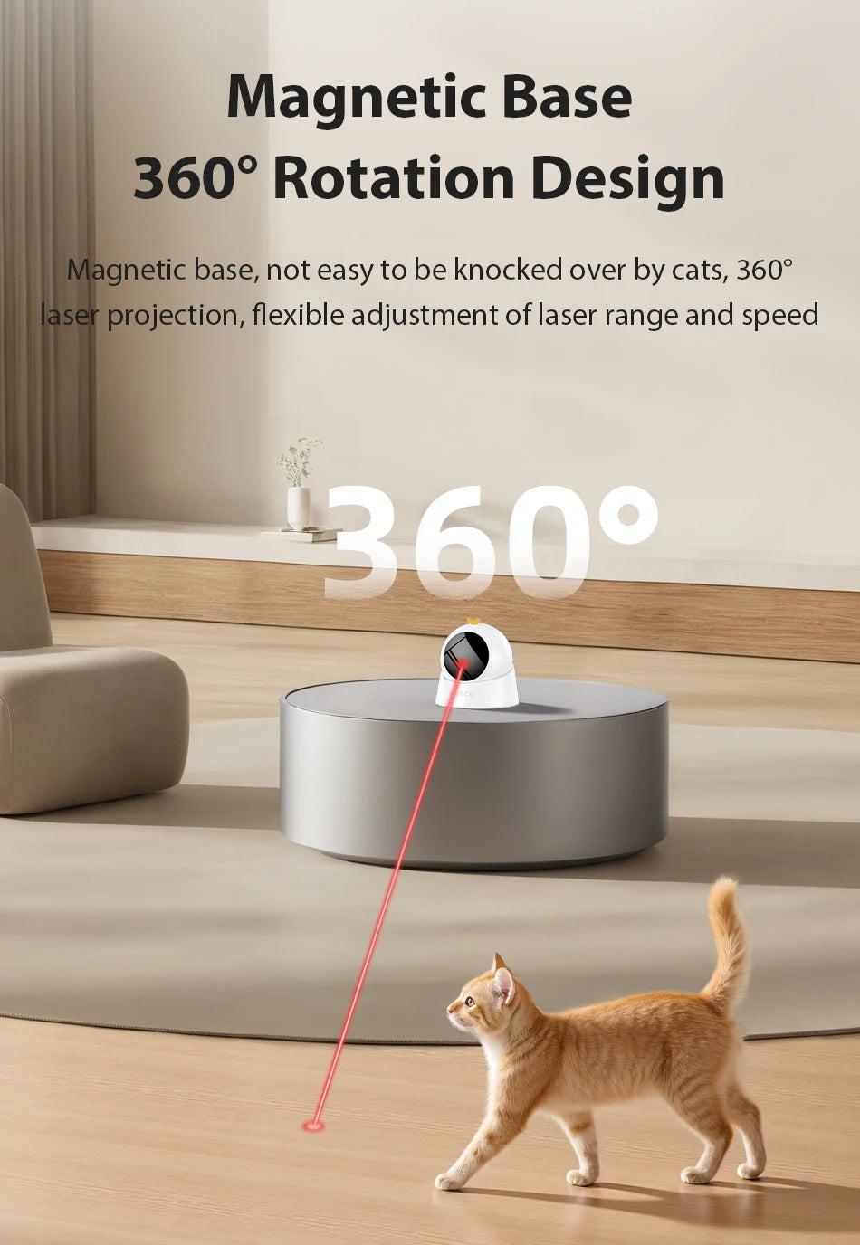 Automatic Laser Cat Toy — USB Rechargeable Interactive Cat Exercise