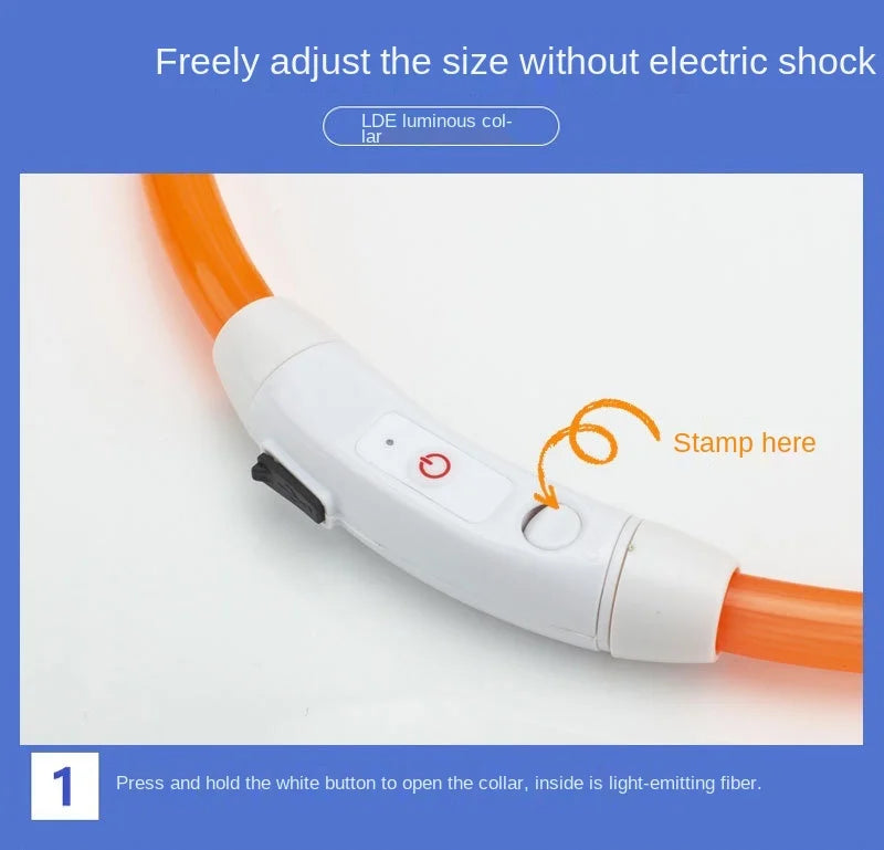 USB Rechargeable LED Dog Collar — Safe Night Walks