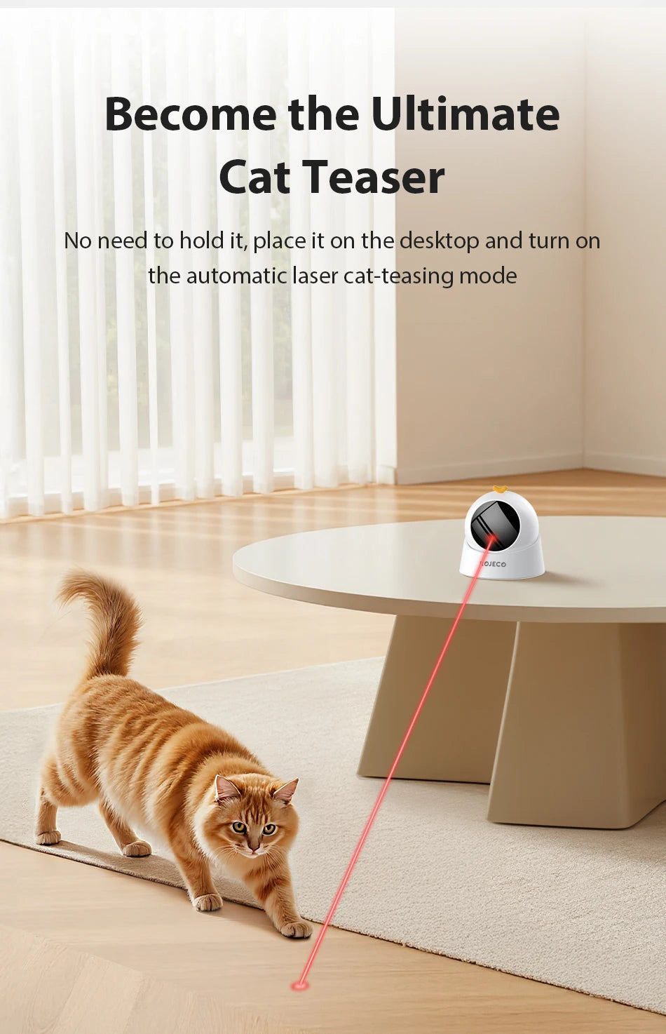 Automatic Laser Cat Toy — USB Rechargeable Interactive Cat Exercise